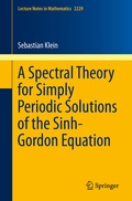 Cover: A Spectral Theory for Simply Periodic Solutions of the Sinh-Gordon Equation - Springer