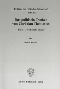 Abbildung von: Das politische Denken von Christian Thomasius. - Duncker & Humblot