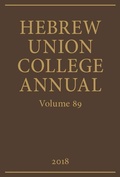 Cover: Hebrew Union College Annual Volume 89 - Hebrew Union College Press,U.S.
