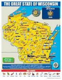 Enlarge image Cover: Wisconsin State Map for Students - Pack of 30 - Gallopade International