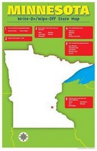 Enlarge image Cover: Minnesota Write-On/Wipe-Off Desk Mat - State Map - Gallopade International