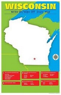 Enlarge image Cover: Wisconsin Write-On/Wipe-Off Desk Mat - State Map - Gallopade International