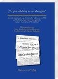 Cover: "To give publicity to our thoughts" - Harrassowitz Verlag
