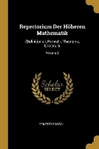 Enlarge image Cover: Repertorium Der Hoeheren Mathematik - Wentworth Press