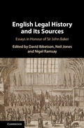 Cover: English Legal History and its Sources - Cambridge University Press