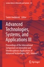 Cover: Advanced Technologies, Systems, and Applications III - Springer
