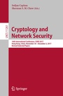 Cover: Cryptology and Network Security - Springer