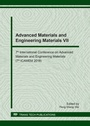 Cover: Advanced Materials and Engineering Materials VII - Trans Tech Publications Ltd