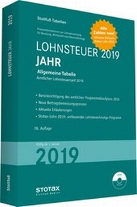 Abbildung von: Tabelle, Lohnsteuer 2019 Jahr - Stollfuß