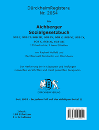 Abbildung von: DürckheimRegister für SOZIALGESETZBUCH (Aichberger/Haarfeld) - Dürckheim Verlag