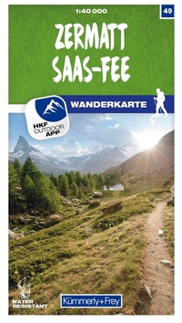 Abbildung von: Kümmerly+Frey Wanderkarte 49 Zermatt, Saas-Fee 1:40.000 - Hallwag Kümmerly+Frey