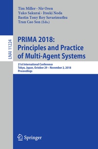 Enlarge image Cover: PRIMA 2018: Principles and Practice of Multi-Agent Systems - Springer
