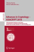 Cover: Advances in Cryptology - ASIACRYPT 2018 - Springer