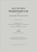 Cover: Grimm, Dt. W&ouml;rterbuch Neubearbeitung - Hirzel