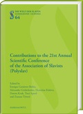 Cover: Contributions to the 21st Annual Scientific Conference of the Association of Slavists (Polyslav) - Harrassowitz Verlag