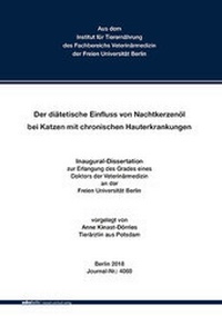 Abbildung von: Der diätetische Einfluss von Nachtkerzenöl bei Katzen mit chronischen Hauterkrankungen - Mensch & Buch