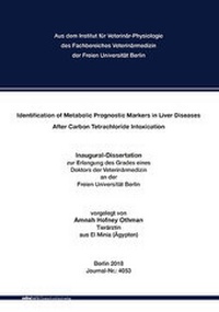 Abbildung von: Identification of Metabolic Prognostic Markers in Liver Diseases After Carbon Tetrachloride Intoxication - Mensch & Buch