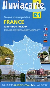 Abbildung von: Fluviacarte 21 Voies navigables France itinéraires - Itinéraires fluviaux - Éditions de l'écluse