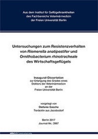 Abbildung von: Untersuchungen zum Resistenzverhalten von Riemerella anatipestifer und Ornithobacterium rhinotracheale des Wirtschaftsgeflügels - Mensch & Buch