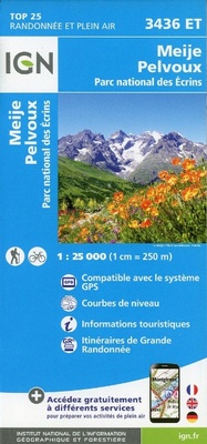 Abbildung von: Meije / Pelvoux / PNR des Ecrins: 3436ET - Institut Geographique National