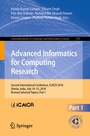 Cover: Advanced Informatics for Computing Research - Springer