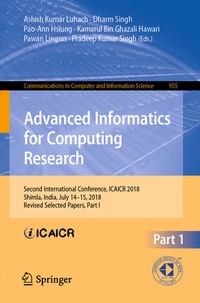Enlarge image Cover: Advanced Informatics for Computing Research - Springer