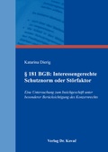 Bild: &sect; 181 BGB: Interessengerechte Schutznorm oder St&ouml;rfaktor - Kovac, Dr. Verlag