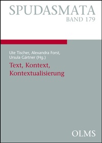 Enlarge image Cover: Text, Kontext, Kontextualisierung - Georg Olms Verlag
