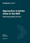 Cover: Approahces to value in the NHS - King's Fund
