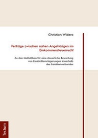 Abbildung von: Verträge zwischen nahen Angehörigen im Einkommensteuerrecht - Tectum Wissenschaftsverlag