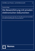 Abbildung von: Die Beweisführung mit privaten elektronischen Dokumenten - Nomos