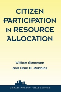 Enlarge image Cover: Citizen Participation In Resource Allocation - Routledge