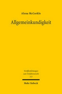 Abbildung von: Allgemeinkundigkeit - Mohr Siebeck