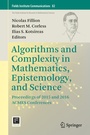 Cover: Algorithms and Complexity in Mathematics, Epistemology, and Science - Springer