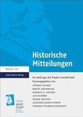 Cover: Historische Mitteilungen 29 (2017) - Franz Steiner Verlag