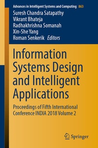 Enlarge image Cover: Information Systems Design and Intelligent Applications - Springer