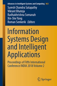 Enlarge image Cover: Information Systems Design and Intelligent Applications - Springer