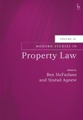 Cover: Modern Studies in Property Law, Volume 10 - Hart Publishing