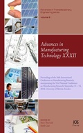 Cover: Advances in Manufacturing Technology XXXII - IOS Press,US