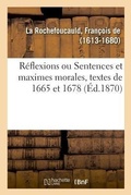Cover: R?flexions Ou Sentences Et Maximes Morales, Textes de 1665 Et 1678 - Hachette Livre - Bnf