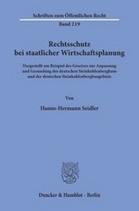 Abbildung von: Rechtsschutz bei staatlicher Wirtschaftsplanung. - Duncker & Humblot