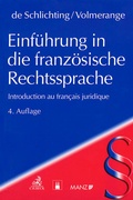Cover: Einf&uuml;hrung in die franz&ouml;sische Rechtssprache - Manz