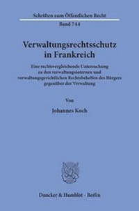Abbildung von: Verwaltungsrechtsschutz in Frankreich. - Duncker & Humblot