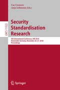 Cover: Security Standardisation Research - Springer