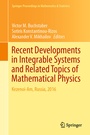 Cover: Recent Developments in Integrable Systems and Related Topics of Mathematical Physics - Springer