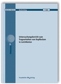 Cover: Untersuchungsbericht zum Tragverhalten von Kopfbolzen in Leichtbeton - Fraunhofer IRB Verlag