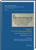Cover: Acta Unitatis Fratrum. Dokumente zur Geschichte der B&ouml;hmischen Br&uuml;der im 15. und 16. Jahrhundert - Harrassowitz Verlag