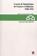 Cover: Lecons de linguistique de Gustave Guillaume, 1940-1941 - Presses de L'Universite Laval