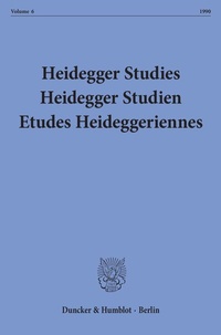 Abbildung von: Heidegger Studies- Heidegger Studien - Etudes Heideggeriennes. - Duncker & Humblot