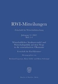 Abbildung von: Wirtschaftlicher Strukturwandel und Wirtschaftspolitik auf dem Wege in die wissensbasierte Ökonomie. - fibre